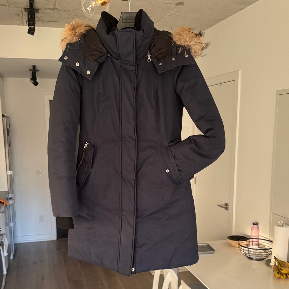 Mackage - Kerry navy down puffer with removable faux fur and hood